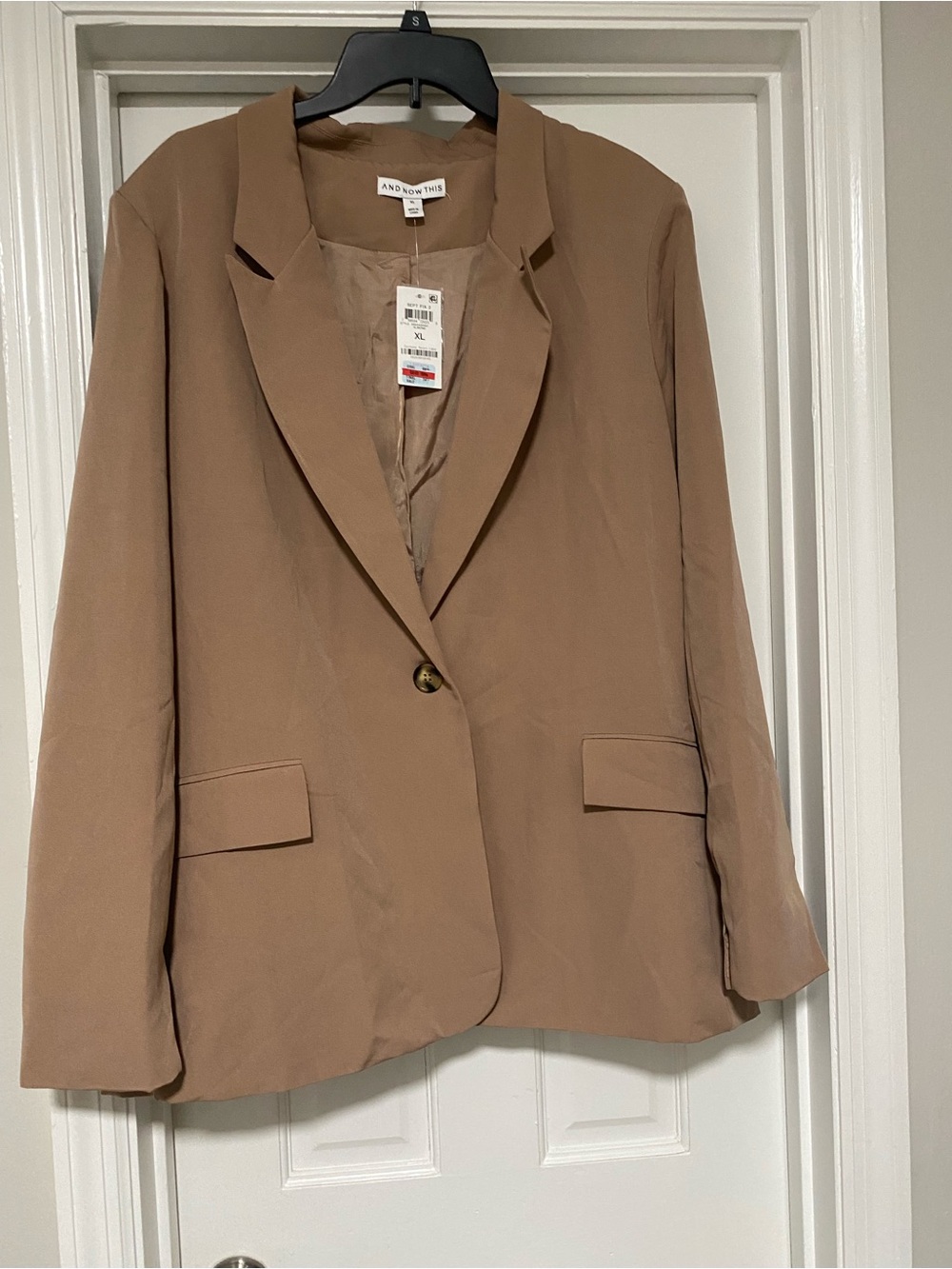 And Now This Taupe One-Button Blazer